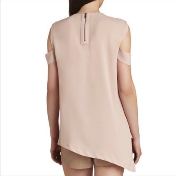 BCBGMaxAzria Bethy Asymmetrical Rose Blouse Size XS - Picture 2 of 9